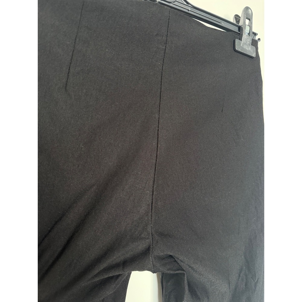Massimo Dutti Black High Waisted Flare Pintuck Seam Side Zip Trousers Pants - Picture 9 of 15